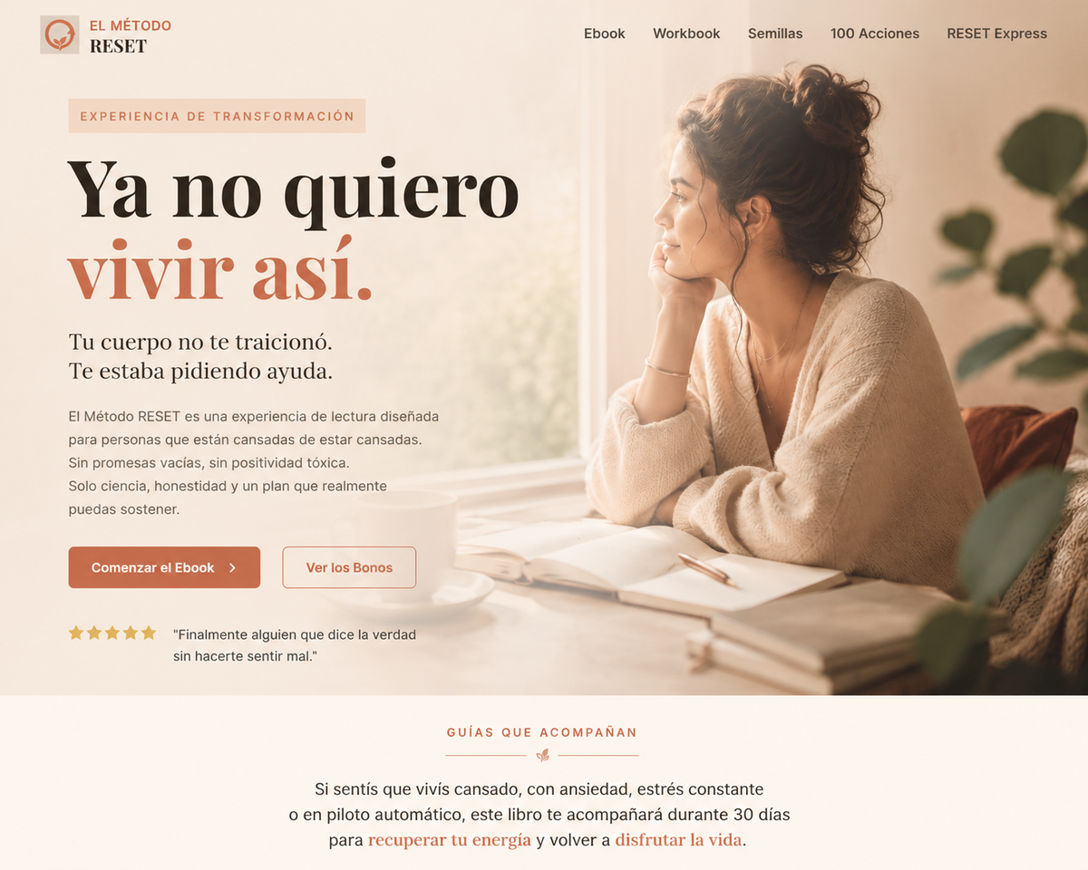 Reset Premium - Guía Interactiva - Una experiencia interactiva de 30 días para volver a sentirte con energía, claridad y calma